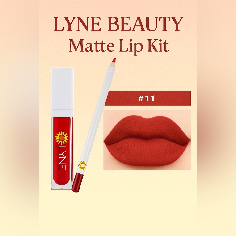 LuxeVelvet Matte Lip Duo | Long Lasting Waterproof Lipstick & Liner Set - Picture 15 of 16